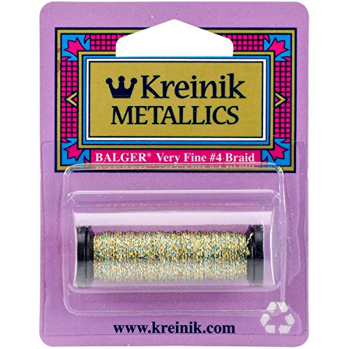 Kreinik B040045S Very Fine Metallic Corded Braid No.4, 12 yd, Confetti Gold
