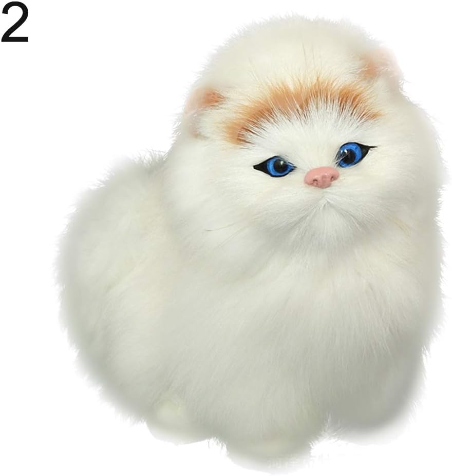 B5645ells Simulation Fur Pet Cat Animal Doll Sound Toy Children Gift Home Decor - 2#