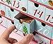 Blue Wooden Advent Calendar with Drawers for Christmas (12 x 12.6 x 2.3 In)