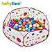Babylian Playpen Ball Pit with Red Zippered Storage Bag for Kids,Pets 39.4-inch by 19.7-Inch (Balls not Included)