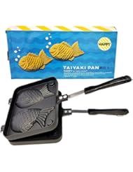 Happy Sales HSTYK1,  Taiyaki Pan Fish shape, 8W x 2H x 12L, Black