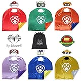 SpiderMarket Paw Patrol Set of 6 Cape & Mask Cosplay Kids Costume Party