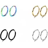 Surgical Stainless Steel Thin Hoop Earrings 6mm/8mm/10mm Small Huggie Hoop Earrings for Women and Men