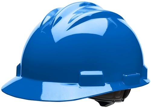 Bullard 3-Rib S61 Cap Style Safety Hard Hat with 4-Point Ratchet Suspension and Cotton Brow Pad, Pacific Blue