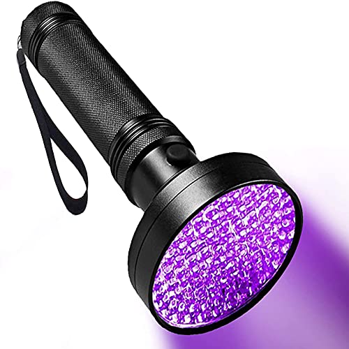 Qisebin UV Black Light Flashlight - Powerful 100 LED Blacklight Flashlights for…