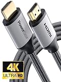 PowerBear 4K HDMI Cable 15 ft | Braided Nylon & Gold Connectors