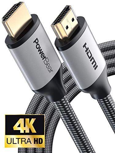 PowerBear 4K HDMI Cable 15 ft | Braided Nylon & Gold Connectors