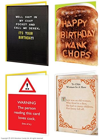 10 Pack Of Funny Rude Humorous 'Cheeky' Birthday Cards, 5 x 7 inch - Image 3