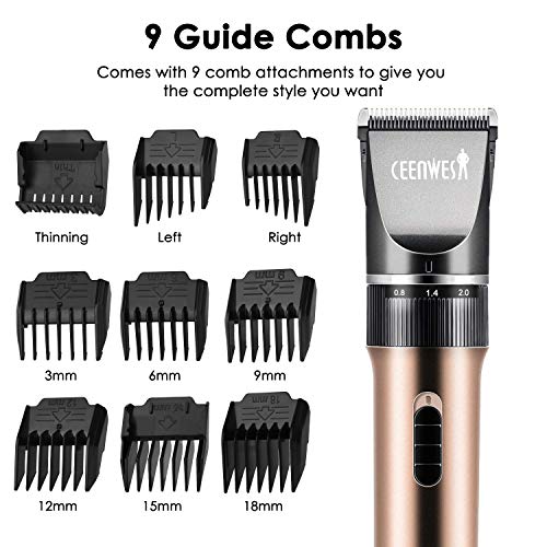 Ceenwes Hair Clippers Cordless Quiet Hair Trimmers Rechargeable Body