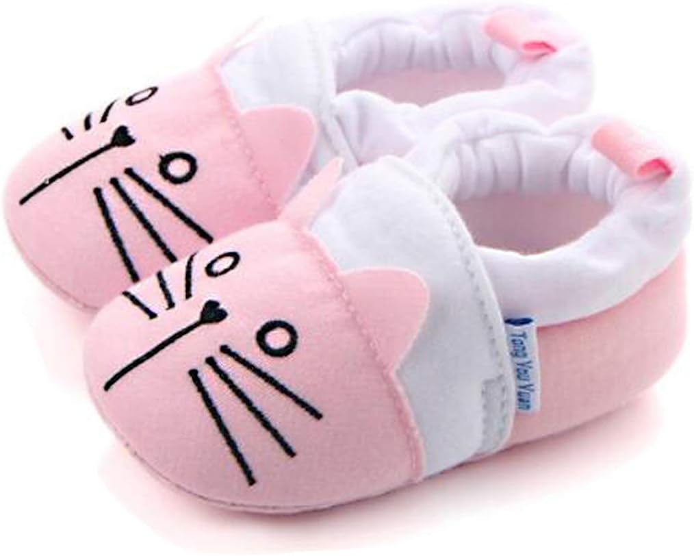 Sawimlgy Newborn Infant Baby Boys Girls Slipper Soft Non Skid Sole Slip On House Animal Sock Shoes Crib Moccasins for New Walkers