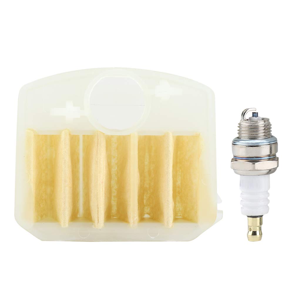 TOPINCN Air Filter + L7T Spark Plug Kit Suitable for Husqvarna 340 345 346 350 351 353 Chainsaw Outdoor Power Tools Parts Replacement