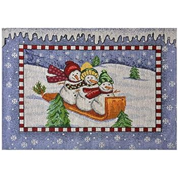 Amazon.com: Christmas Tapestry Placemats (Blue): Home &amp; Kitchen