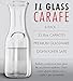 Lux Glass Carafe Set, 1 Liter Drink Pitcher & Wine Decanter, Mimosa Bar Carafes & Juice Glasses, Easy Pour Bottles, 34 oz