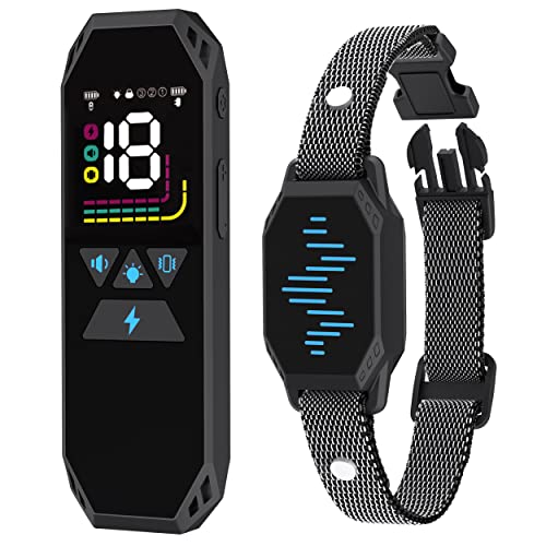 Dog Shock Collar, Bark Collar for Large Dog with 4 Training Modes Beep,Vibration,Electric Shock,Dog Finder,Rechargeable IP67 Waterproof E-Collar with Remote 2500FT for All Breeds, Sizes