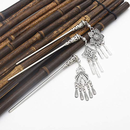 cici store New Retro Hairpin Chinese Hair Stick Vintage Tassel Floral Headwear Accessories - Thumbnail 4