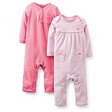 Carter's Baby Girls' 2 Pack Coverall Set (Baby) - Pink