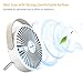 USB Desk Fan, EasyAcc 4 Inch USB Mini Table Fan Easy Cleaning Electric Portable Fan 3 Blades With Leather Handle Personal Fan ON/OFF Adjustable fit all USB Device For Office Home Desktop Table - White