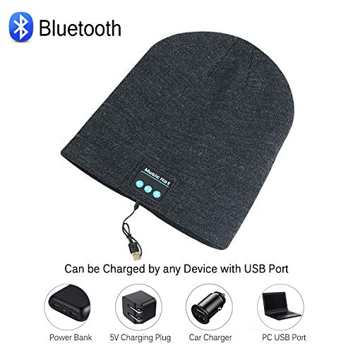PexFix Bluetooth Beanie Hat, Bluetooth Music Beanie Gift for Men Women - Grey - Thumbnail 7