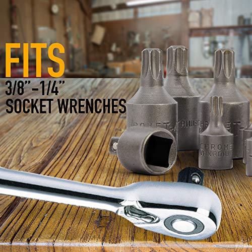 Two Drive Torx Bit Socket Set with Holder Rack, Durable HighGrade