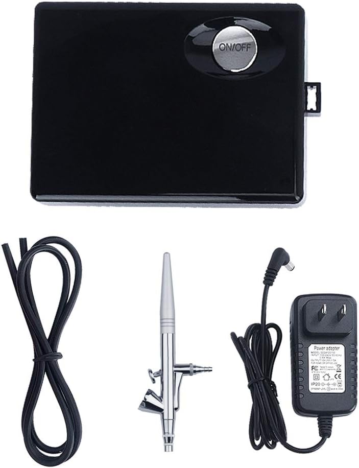 VerRich Airbrush Kit Single Action Trigger Air Paint Control Cosmetic Makeup Kit Airbrush Compressor kit for Tattoos, Face, Nail, Cake Decorating