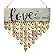 WINOMO Family Birthday Board Plaque DIY Hanging Wooden Birthday Reminder Calendar for Mom Dad Grandma Grandpa with 50pcs Wooden Hearts