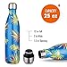 MIRA Vacuum Insulated Travel Water Bottle | Leak-proof Double Walled Stainless Steel Cola Shape Sports Water Bottle | No Sweating, Keeps Your Drink Hot & Cold | 25 Oz (750 ml) (Blue Palm)