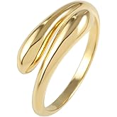 MUSTHAVE 18K Gold Plated Snake Ring for Women, Open Ring, Stack Ring, Open twisted ring, Lightweight, Yellow Color, Fashion Jewelry, good luck