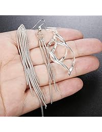 ORAZIO 3 pares de pendientes colgantes para mujeres y niñas de doble torsión ondulada gota larga borla pendientes