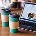 Glowcoast Disposable Coffee Cups With Lids - 16 oz To Go Coffee Cup (90 Pack). Large Travel Cups Hold Shape With Hot and Cold Drinks, No Leaks! Paper Cups with Insulated Sleeves Protect Fingers!