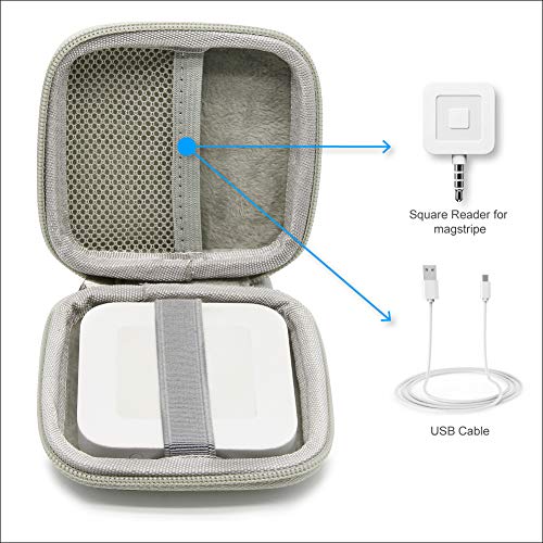 SURDARX Chip Card Reader Scanner Case, Hard Carrying Bag Holder for EMV Chip Cards/Apple Pay/Android Pay/More (Silver)
