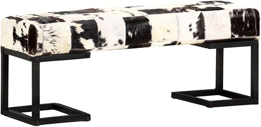 Vidaxl Sitzbank Retro Stil Polsterbank Bank Flurbank Bettbank Wohnzimmer Esszimmer Schlafzimmer 110cm Schwarz Patchwork Echtes Ziegenleder Amazon De Kuche Haushalt