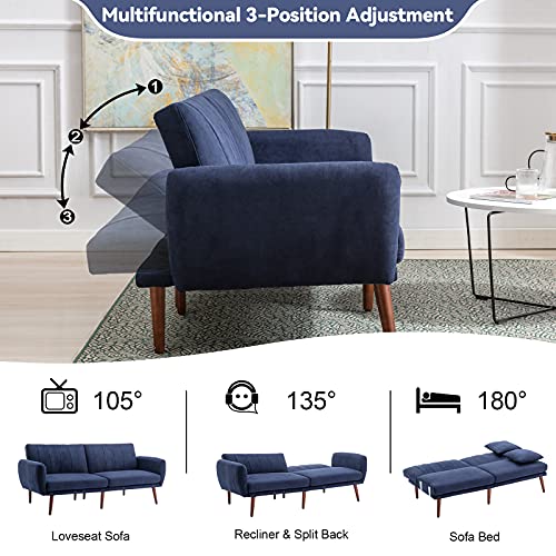 Vicluke Convertible Futon Sofa Bed, Modern Upholstered SplitBack