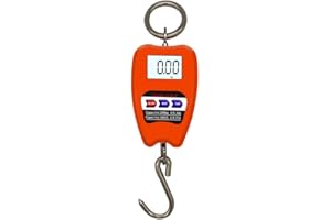 KONGSEN Hanging Weight Scale Industrial Heavy Duty for Farm, Hunting, Bow Draw Weight, Big Fish & Hoyer Lift with Accurate Sensor Digital, Professional (440LBS Orange)