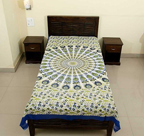 Kismat Collection Pure Cotton Printed Jaipuri &amp; Sanganeri Single Bedsheet