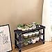 COSTWAY Bamboo Shoe Rack Bench 3-Tier Free Standing Wood Shoe Storage Organizer Shelf Holder Home Entryway Hallway Furniture Eco-Friendly (Black)