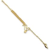 18K Gold Cubic Zirconia Bracelet for Women - Thin Elegant link Bracelet - Adjustable 6-8 Inch Waterproof - Jewelry Gifts