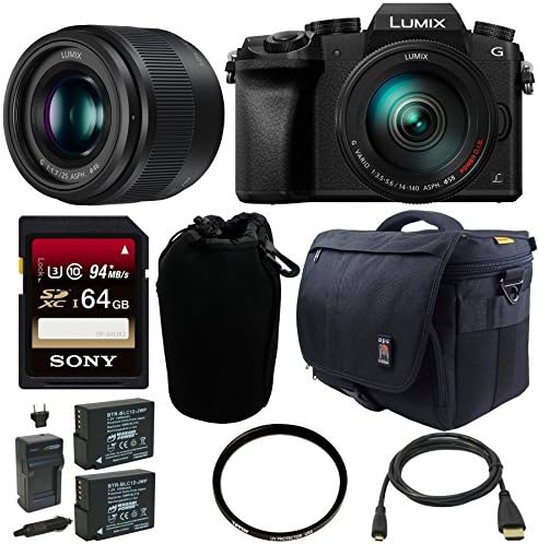 Pansonic LUMIX G7 (Camera + H-H025K 2 Lens Bundle)