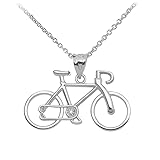 Bicycle Sports Charm Bike Pendant Necklace in 925