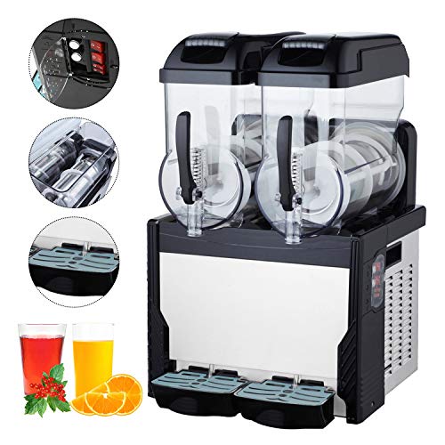 110V Slushy Machine 15L*2 Double-Bowl Slush Frozen Drink Machine 700W Frozen Drink Maker Ice Slushies for Supermarkets Cafes Restaurants Snack Bars Commercial Use (15L*2 Double-Bowl) - Thumbnail 7