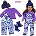 Sophia's Ikat Print Snow Bib Overalls, Long Sleeve Tee, Fleece Hat and Boots Set for 18