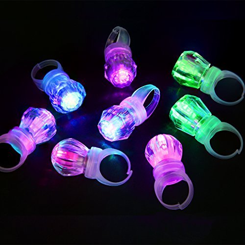 Midafon 60 Pack led Glow Rings Light up led Rings Glow Flashing led Rings Diamond Light up Rings Glo - //coolthings.us