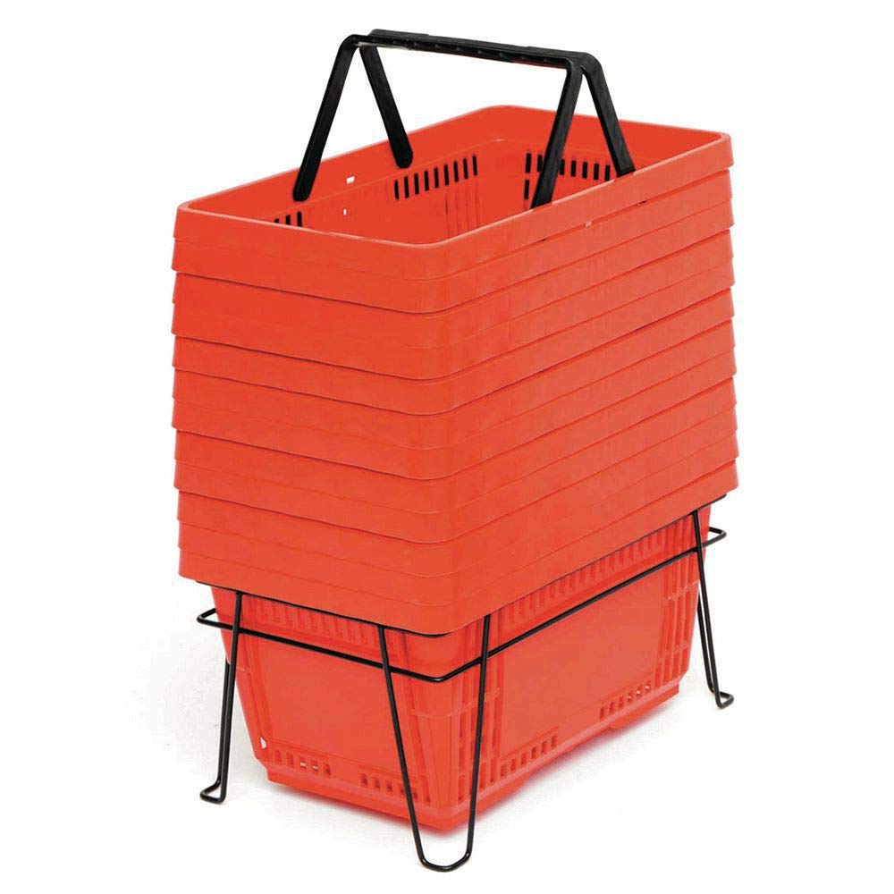 Shopping Baskets Red Plastic 19 1/8 x 13 1/8 x 10 (L x W x