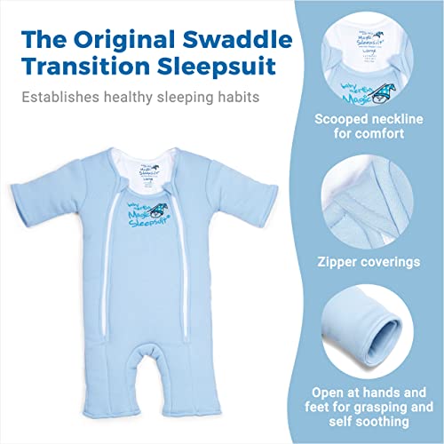 Baby Merlin's Magic Sleepsuit 100 Cotton Baby Transition Swaddle Baby Sleep Suit Blue 3