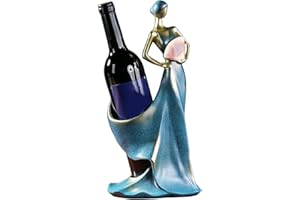 Artpaul Wine Bottle Holder Beauty Lady Statue Wine Bottle Stand Lady Wine Rack Decoration Wine Cork Holder Decor Wine Decor for Kitchen Bar (Blue)…