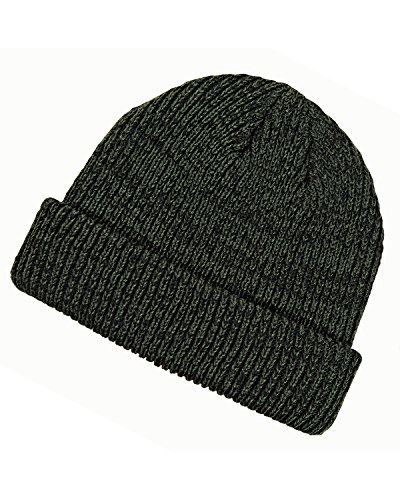 BX RIBBED MARLED BEANIE (OLIVE/BLACK) (OS)