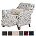 Great Bay Home Modern Velvet Plush Strapless Slipcover. Form Fit Stretch, Stylish Furniture Cover/Protector. Gale Collection Brand. (Recliner, Snowflake - Wild Dove Grey)