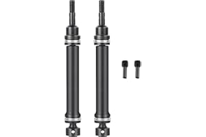 SWX Lot de 2 arbres d'entraînement CVD universels pour essieu avant/arrière 1/16 en acier compatible avec les pièces de mise 