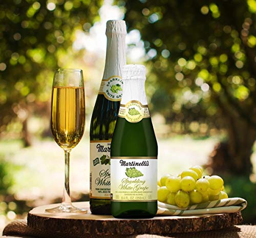 Martinelli's Sparkling White Grape Juice, 8.4 oz. Pack of 12 Bottles | Non-Alcoholic Drink