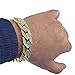 Sand Blast Bracelet Cuban Chain Bling Links Hip Hop Gold Tone Heavy 18 MM Wide Mens 8.5