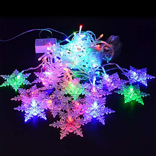 Allamp Outdoor Xmas Sneeuwvlok LED String Lights Flashing Lights Gordijn Licht Waterdichte vakantie Partij Connectable… - Afbeelding 8